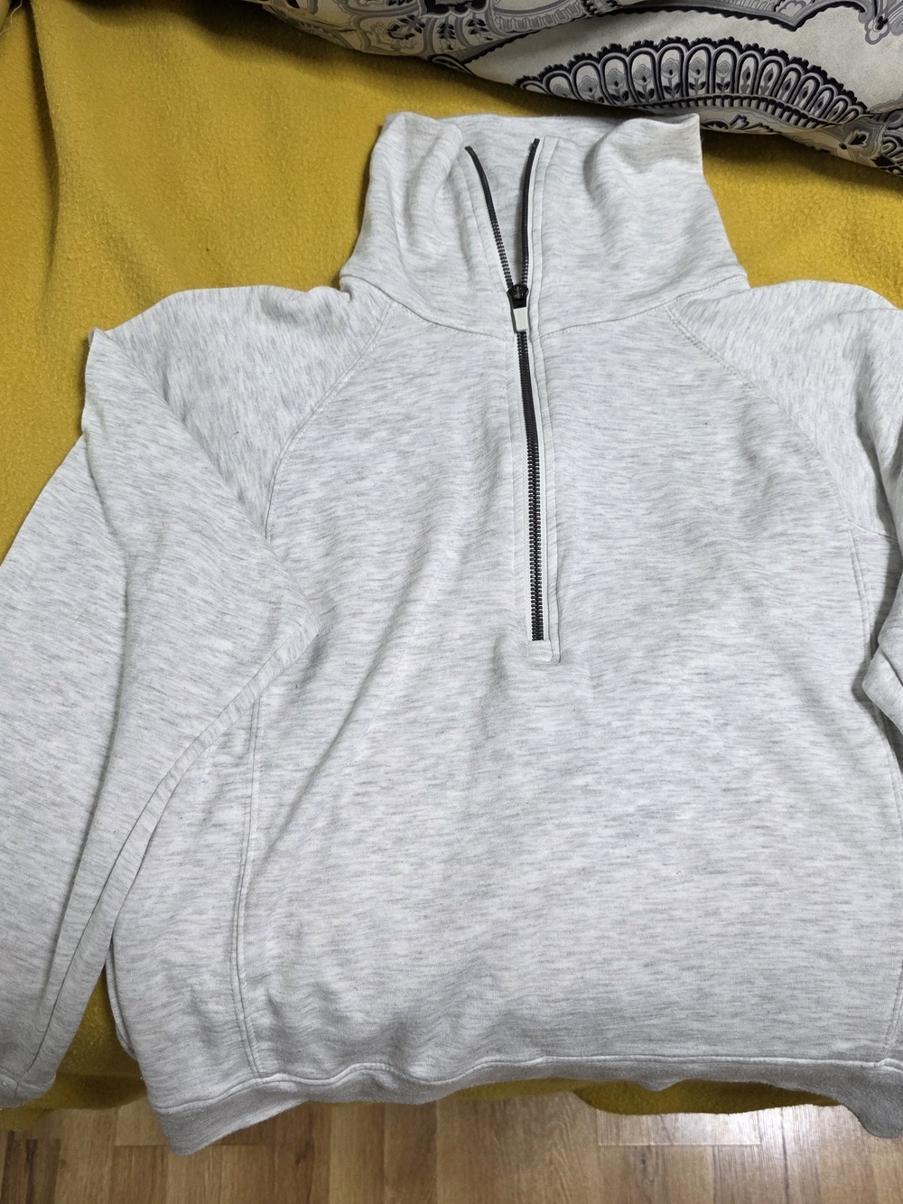 Danskin Light Gray Half-Zip Pullover Track Top